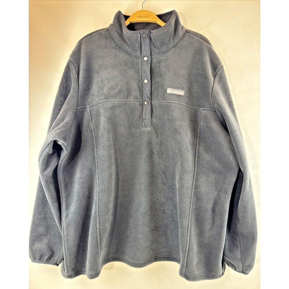 Columbia Women's Fleece Pullover Sweater Size 2X Solid Black Soft Comfy & Warm